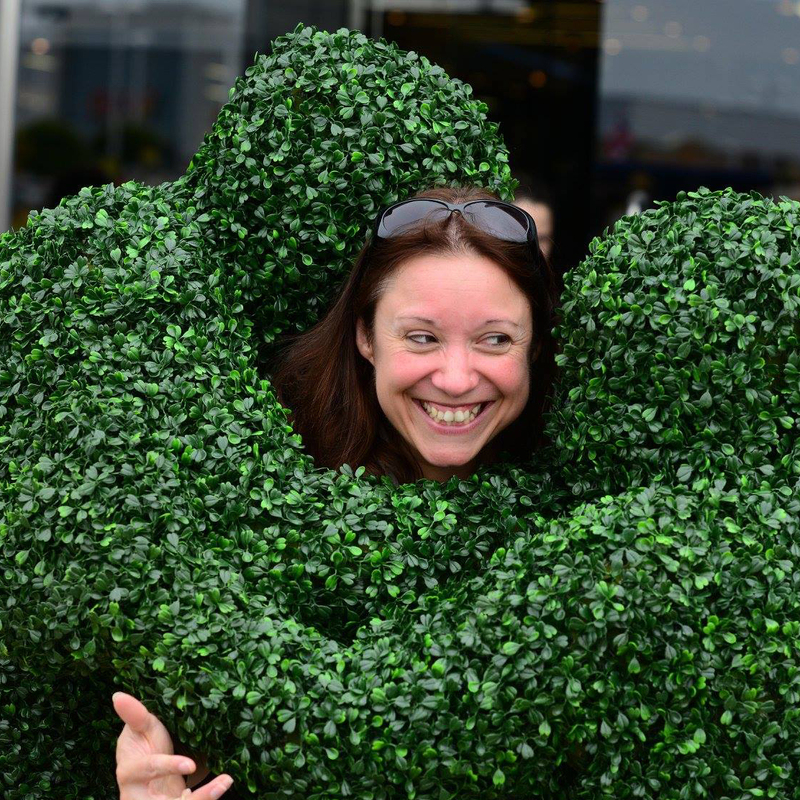 Giving Hedge Hugs at a shopping centre entertainment event.