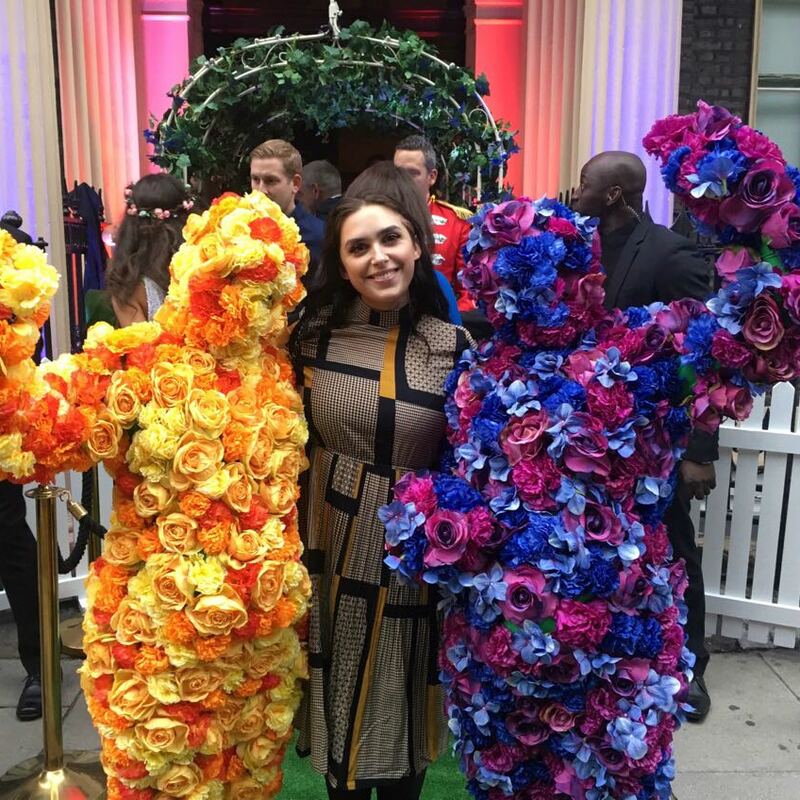 The Flower People giving colourful meet-and-greet entertainment at a corporate event in London